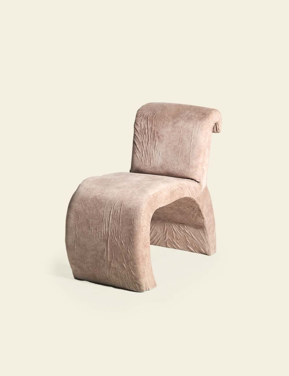 Light Pink Velvet Boucle Chair